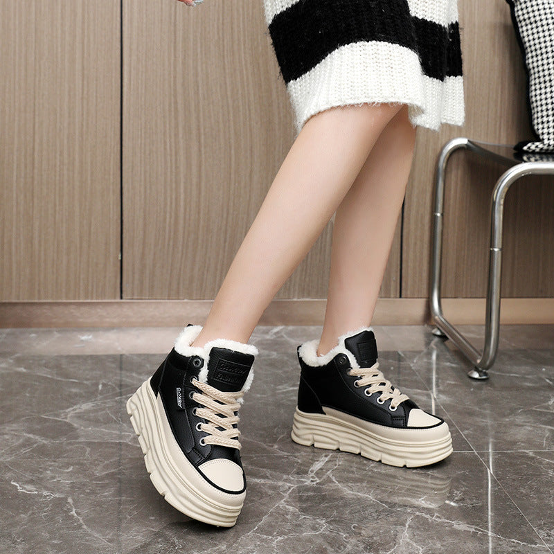 Damen High-Top Sneakers mit warmem Innenfutter und rutschfester Sohle EB