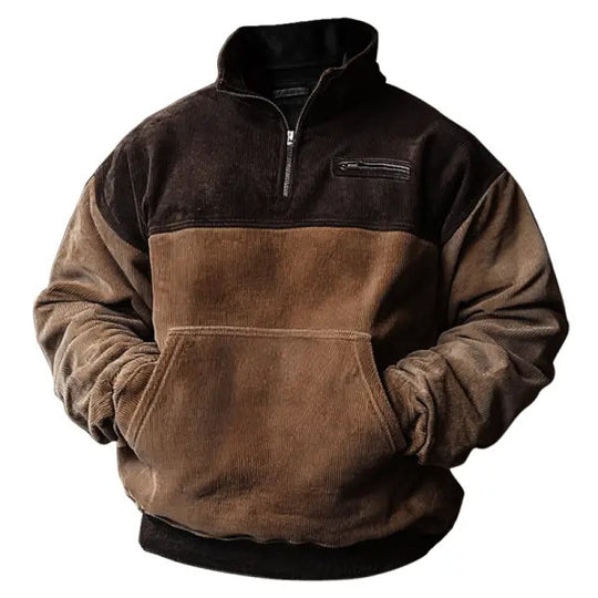 Herren Stepppullover mit hochwertigem Kragen und praktischer Tasche EB
