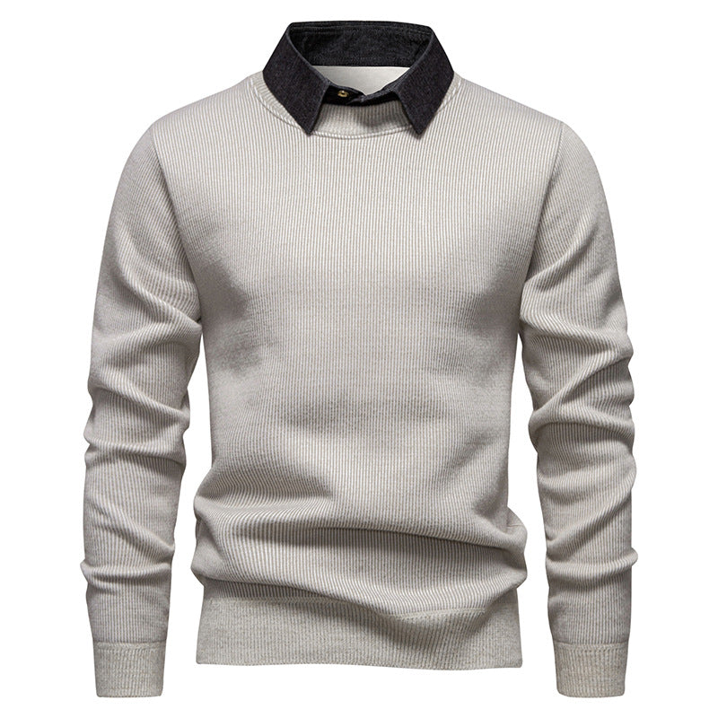 Herren modischer Pullover mit modernem Kragen und hochwertigem Material EB