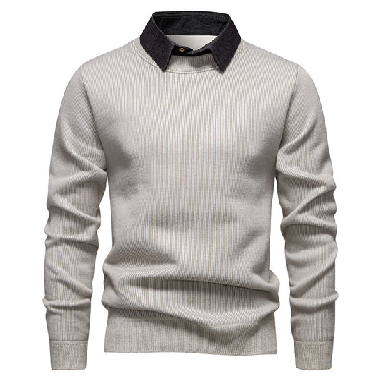 Herren modischer Pullover mit modernem Kragen und hochwertigem Material EB