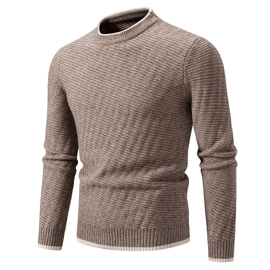 Herren strukturierter Pullover mit hochabschließendem Kragen EB