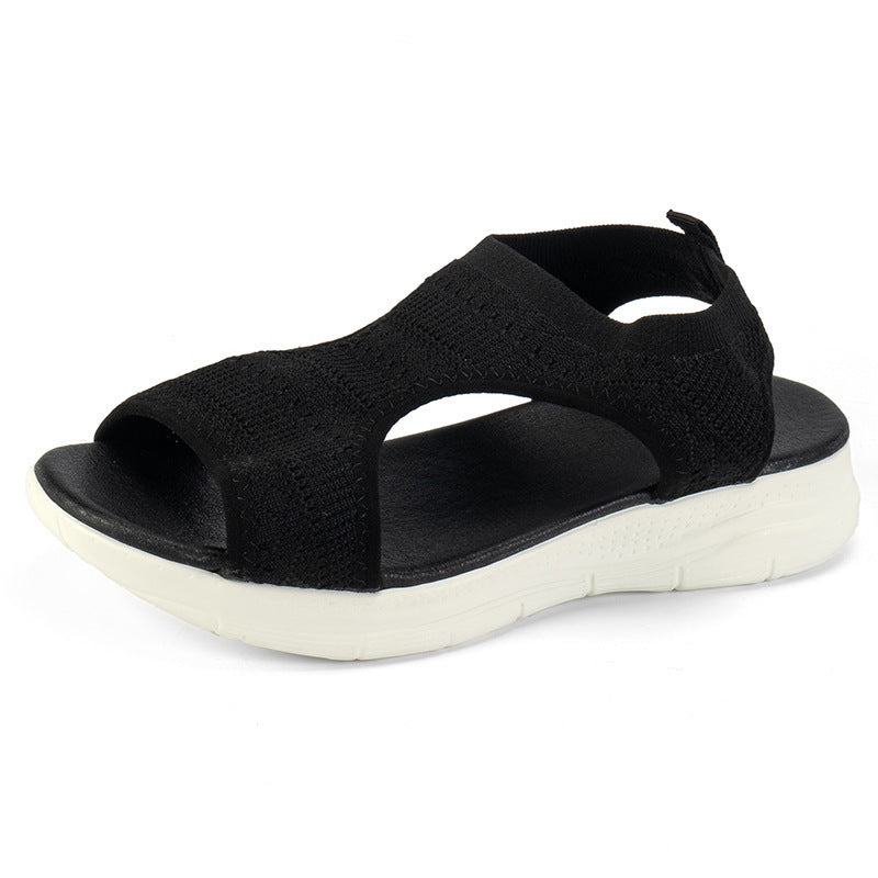 Damen Komfortable elastische Sandalen mit atmungsaktiver Oberflächenstruktur EB