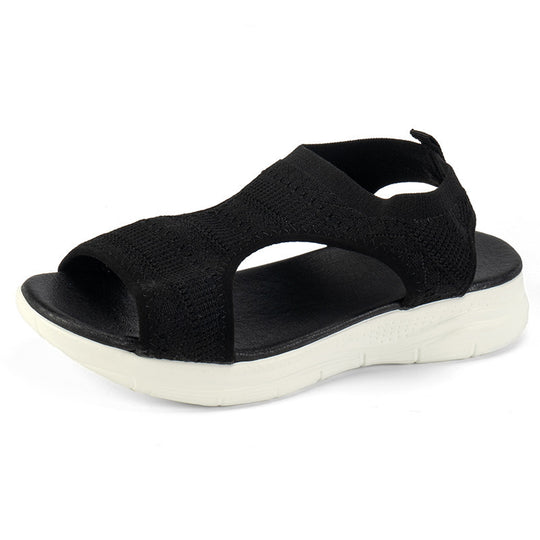Damen Komfortable elastische Sandalen mit atmungsaktiver Oberflächenstruktur EB