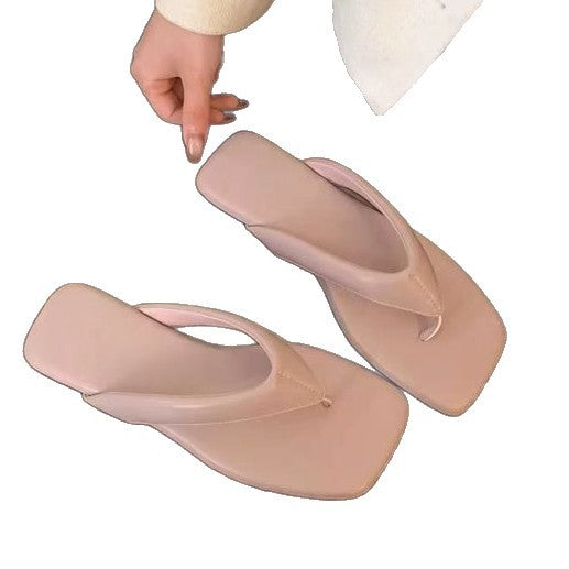 Damen modische Zehentrenner-Pantoletten mit ergonomischem Fußbett und elegantem Design EB