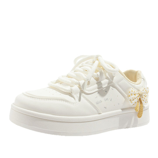 Damen Sneakers mit verspieltem Schleifenmotiv und schöner Applikation EB