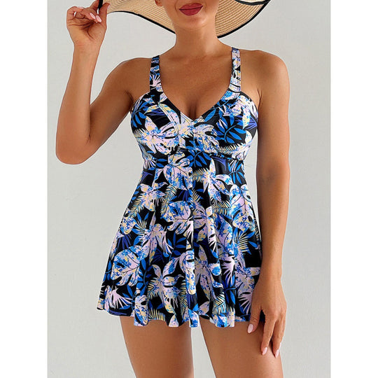 Damen Badeanzug-Kleid mit elegantem Paisleymuster EB