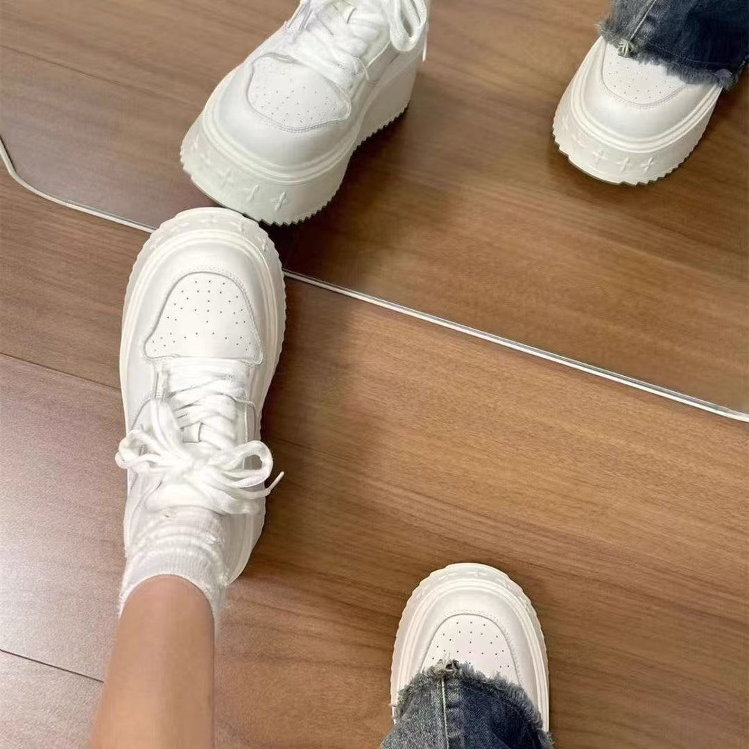 Damen Plattform Sneakers mit modischer Textur und dämpfender Sohle EB