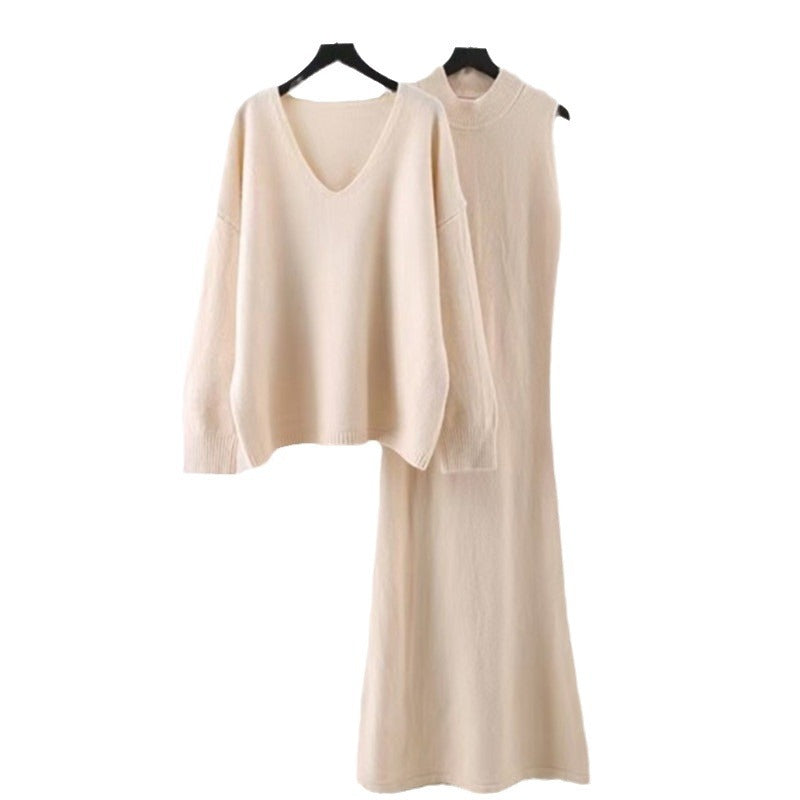 Damen Strickkleid mit Pullover im Set EB