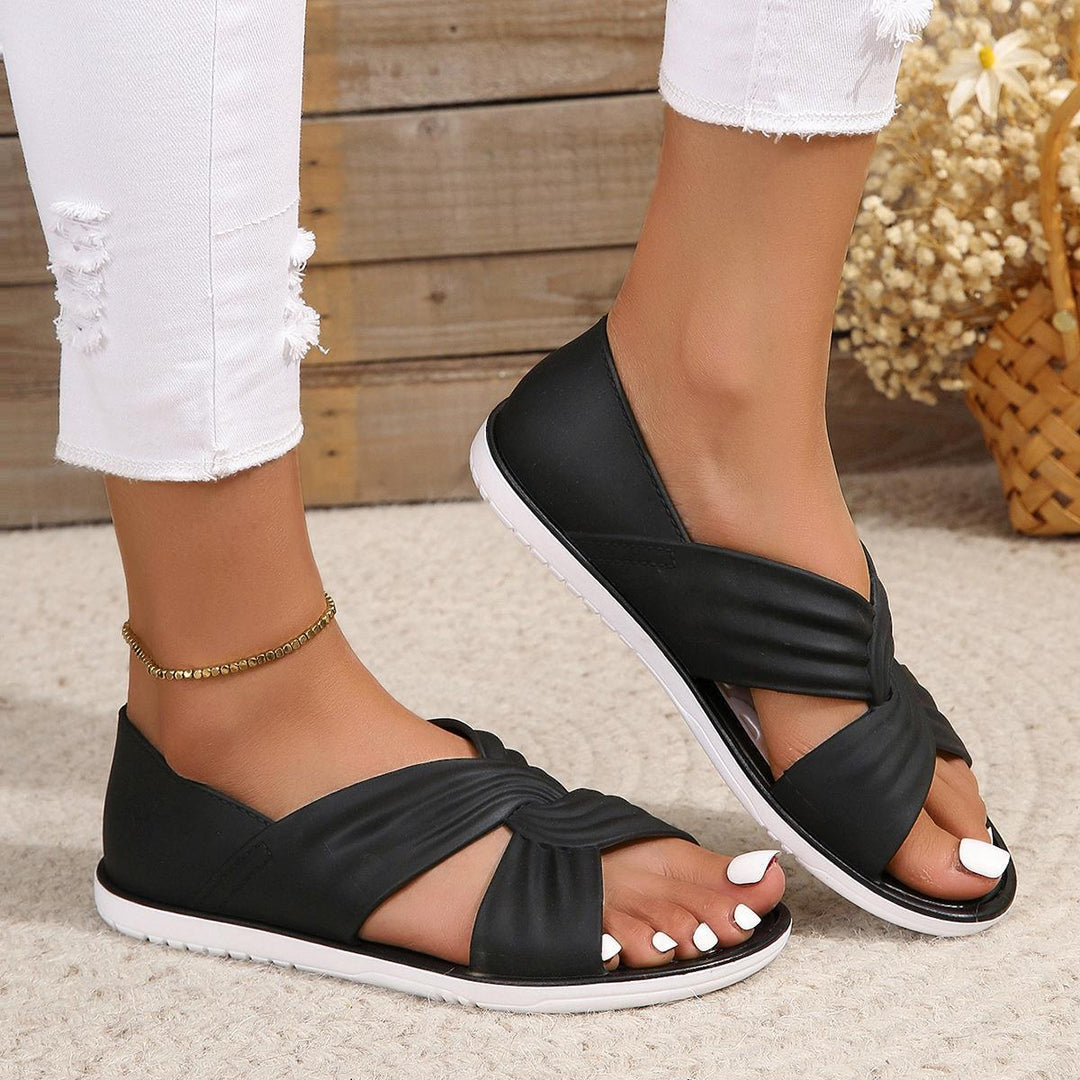 Damen Komfortable Riemchensandalen mit geschwungenem Design EB
