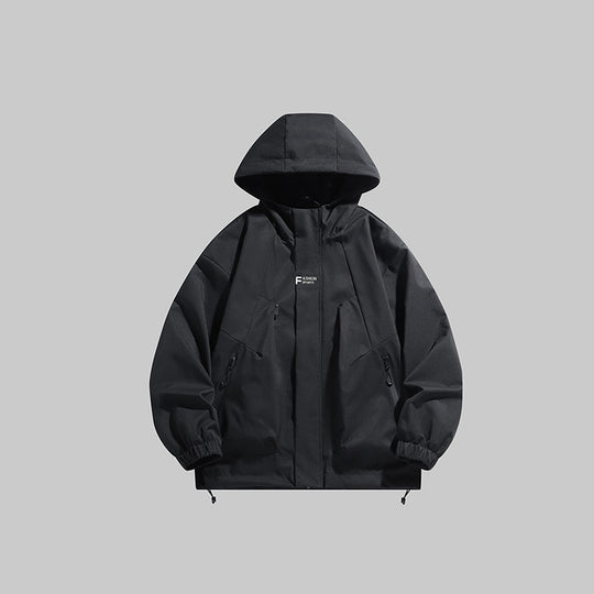 Herren multifunktionale Winterjacke mit isolierendem Fleecefutter und verstellbarer Kapuze EB