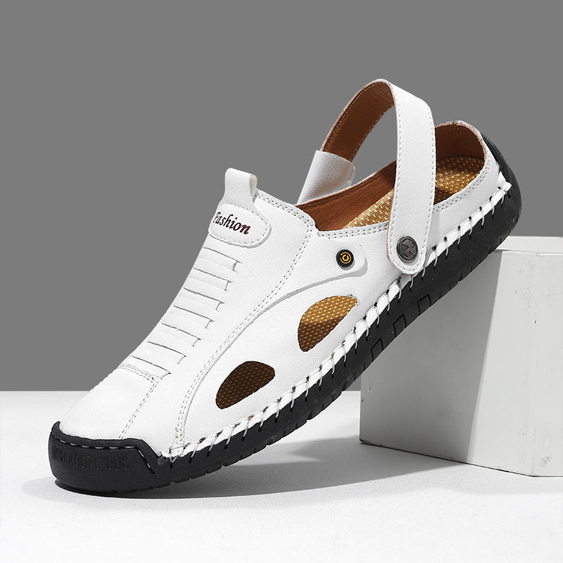 Herren Atmungsaktive Lederfreizeitschuhe mit offenem Fersendesign EB