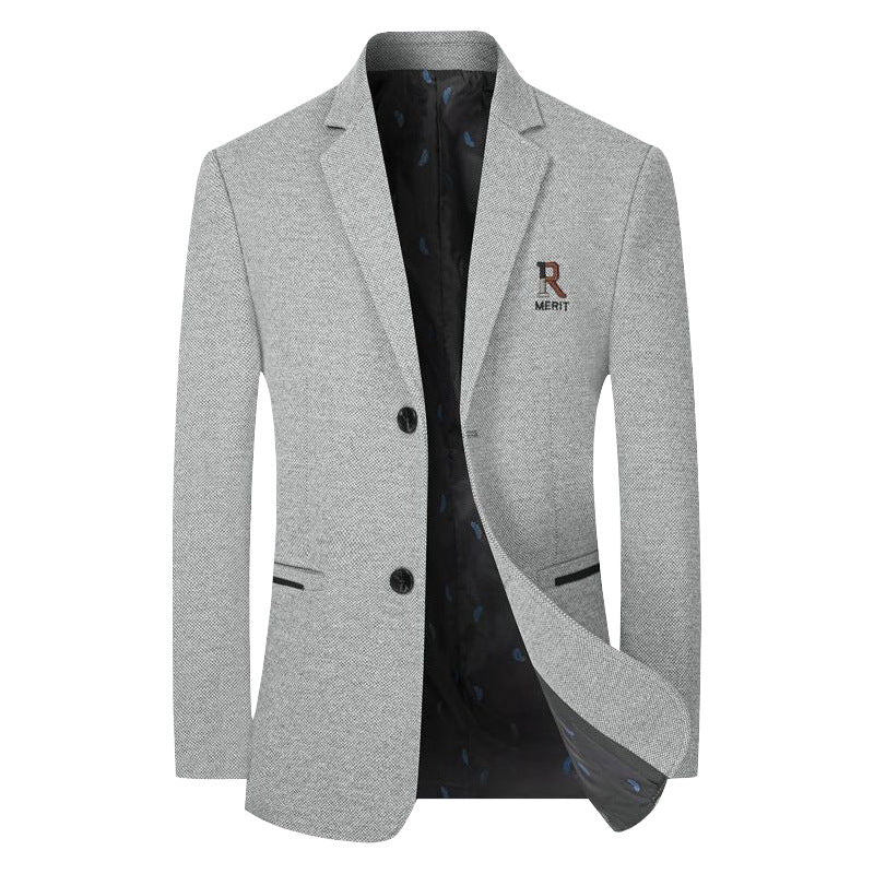 Herren Sakko Slim-Fit aus strukturierter Wollmischung mit kontrastiertem Innenfutter EB