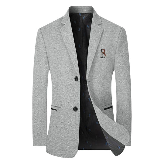 Herren Sakko Slim-Fit aus strukturierter Wollmischung mit kontrastiertem Innenfutter EB