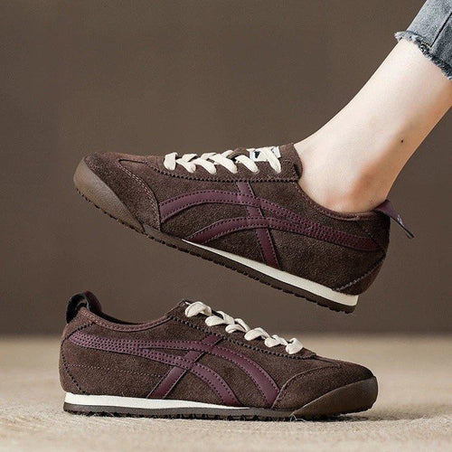 Damen Sportliche Sneaker aus hochwertigem Veloursleder mit sicherem Halt und bequemer Dämpfung EB