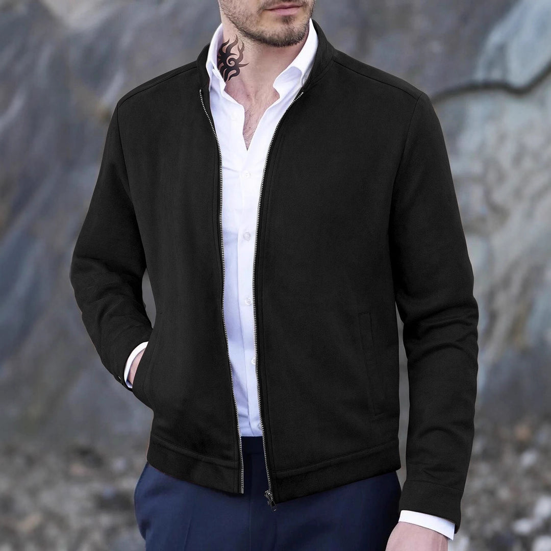 Herren Fleecejacke mit modernem Stehkragen und weichem Innenfutter EB