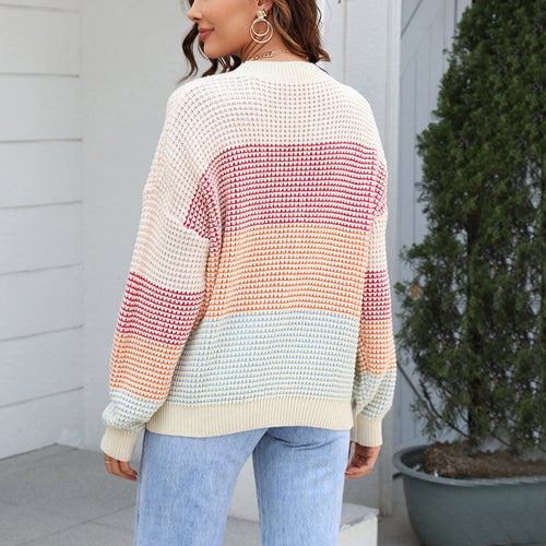 EB | Modischer Strickpullover Im Farbblockdesign
