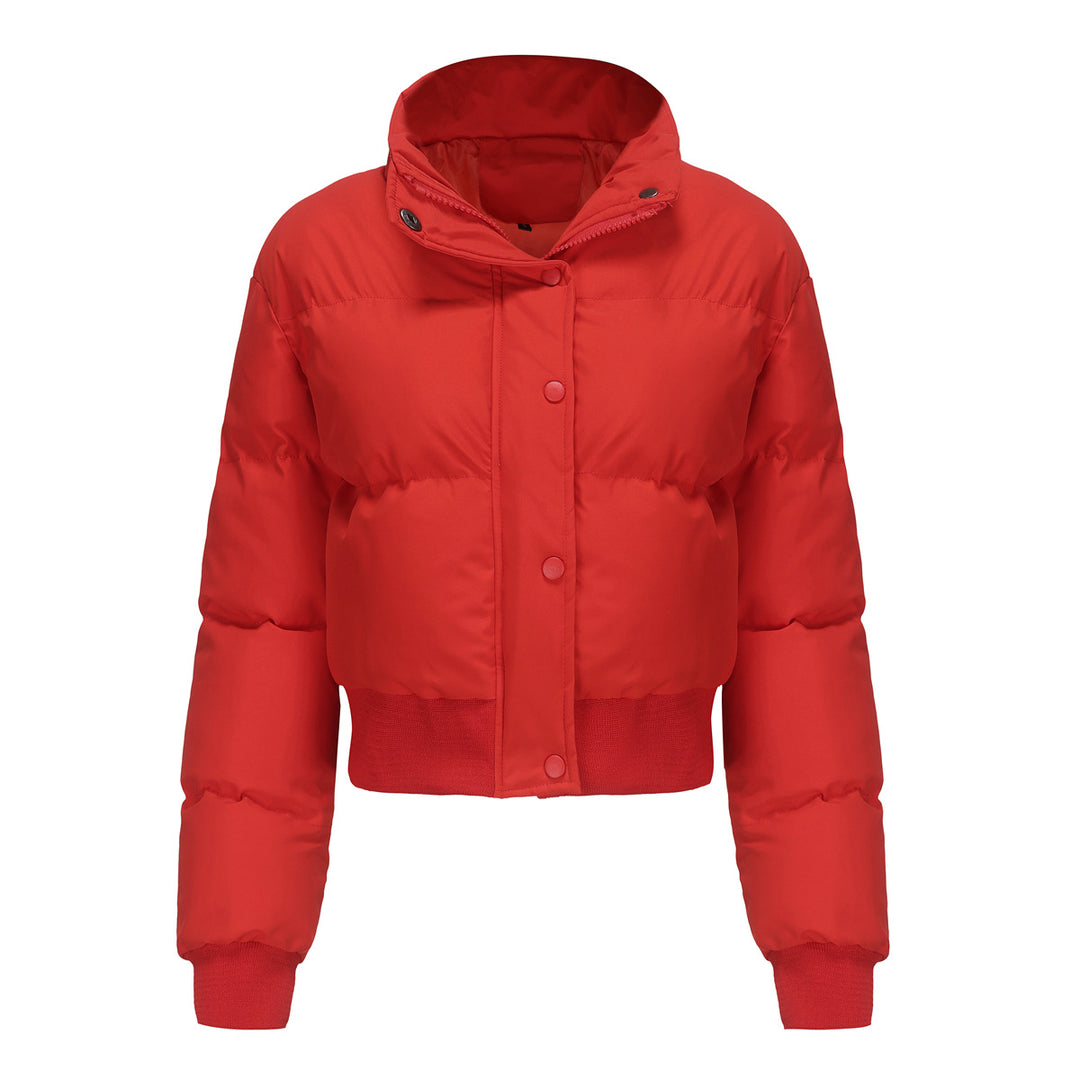 Damen cropped Steppjacke mit hohem Kragen und praktischen Druckknöpfen EB