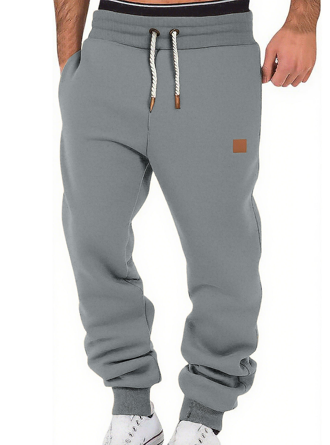 Herren nan komfortable Jogginghose aus hochwertiger Baumwollmischung mit elastischem Bund Kordelzug und Bündchen EB