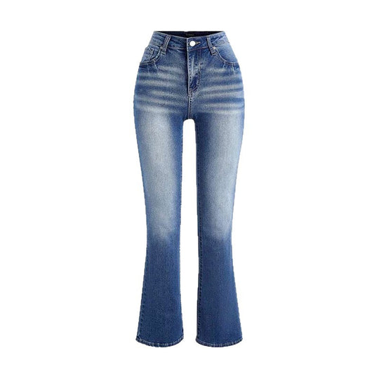 Damen Bootcut Jeans im lässigen Vintage-Stil mit hohem Bund und moderner Waschung EB