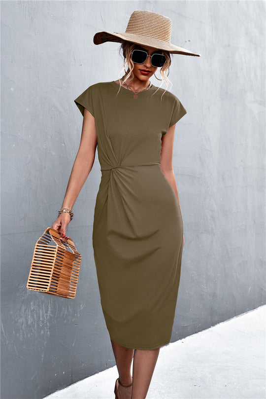 Damen Stretchkleid mit raffinierter Drapierung EB
