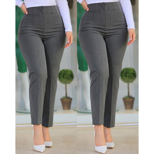Damen Hochgeschnittener Schlank-Pant mit dekorativem Nähdetails EB