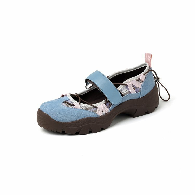 Damen Sportliche Ballerinas mit verstellbarem Riemen und rutschfester Sohle EB