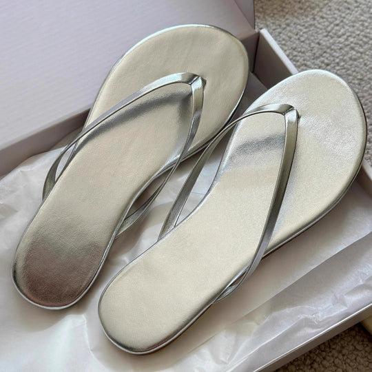 Damen komfortable Zehentrenner-Sandalen mit orthopädischem Fußbett und rutschfester Sohle EB
