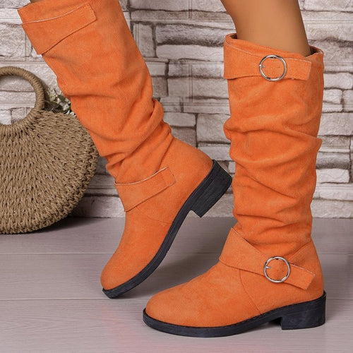 Damen Hohe Stiefel mit modischem Ringdetail und komfortablem Innenfutter EB
