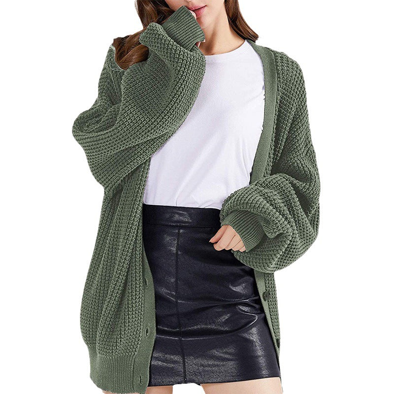 Damen Grobstrickcardigan mit überschnittenen Ärmeln EB