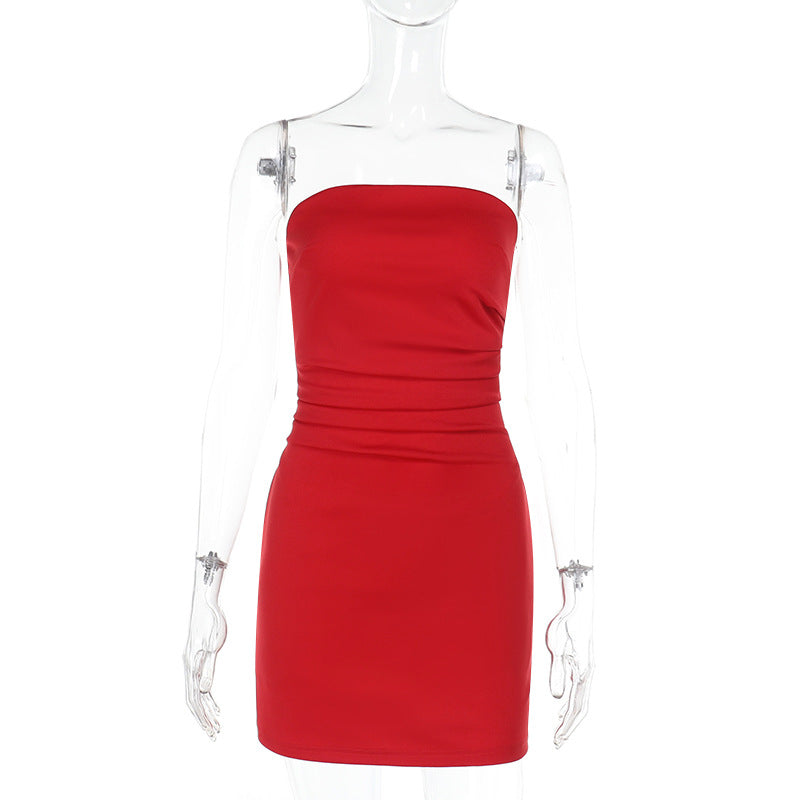Damen figurbetontes Strandkleid mit schmalem Ausschnitt EB