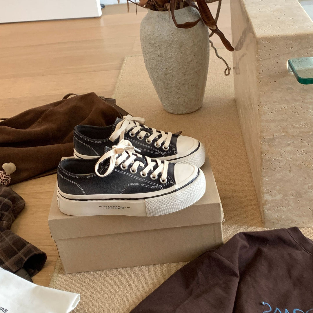 Damen Modische Sneakers aus hochwertigem Wildleder mit bequemer Sohle EB