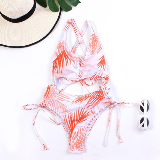 Damen Bikiniset mit modischem Cut-Out und verspielten Rüschen EB