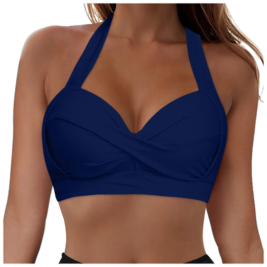 Damen Modisches Bikinioberteil mit Wickeldesign EB