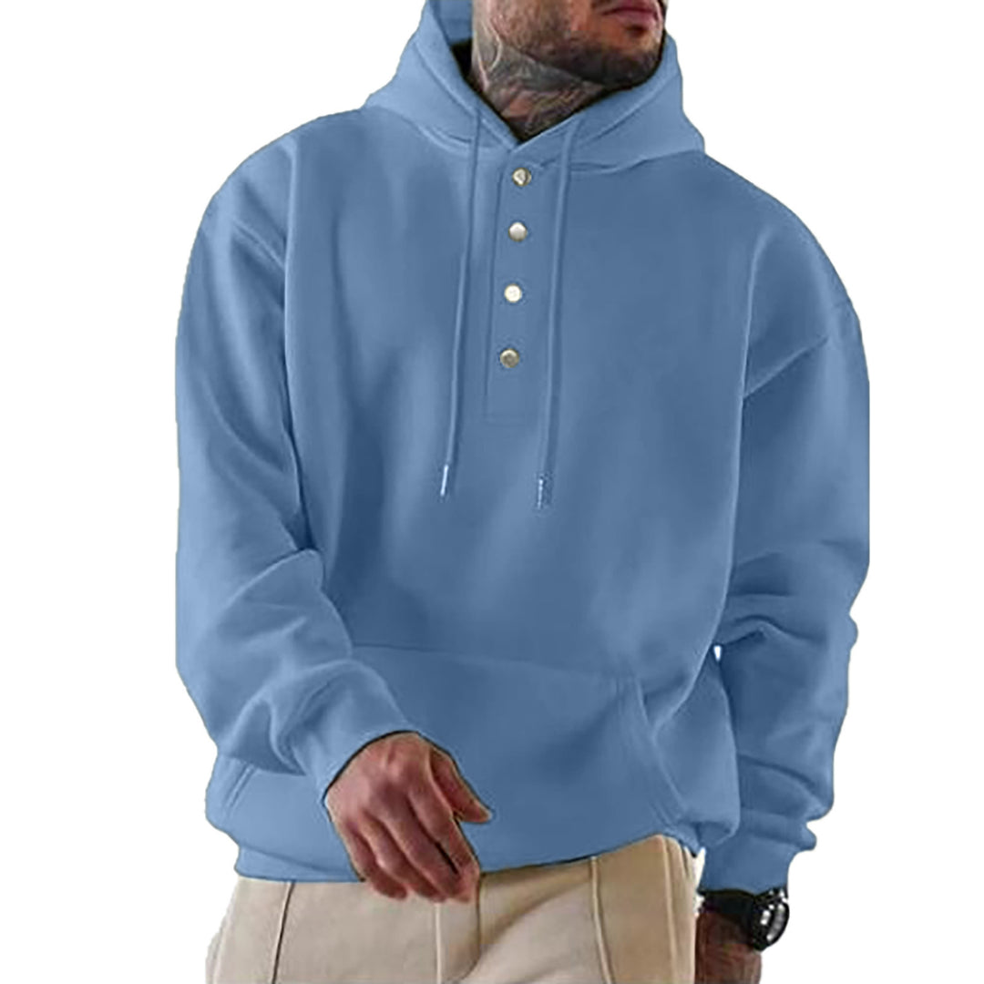 Herren Kapuzenpullover mit modischen Druckknöpfen EB