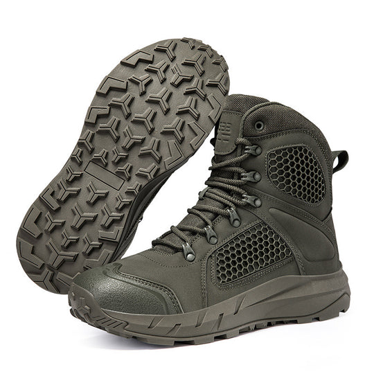 Damen robuste Outdoor-Schnürstiefel mit rutschfester Sohle und atmungsaktivem Obermaterial EB