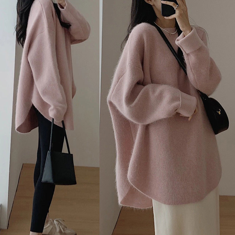 Damen Oversized Strickpullover mit lässigem Schnitt und voluminösen Ärmeln EB