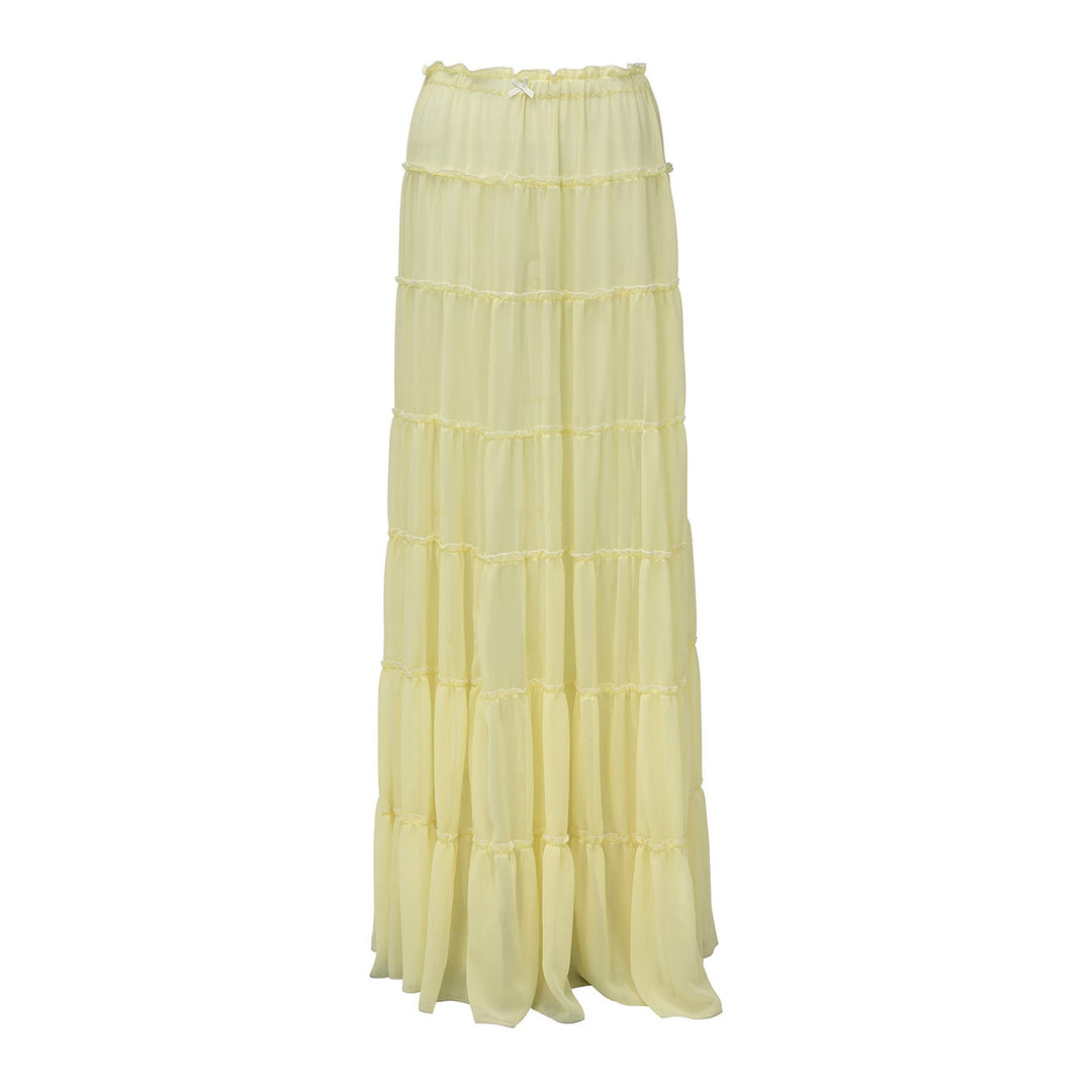Damen luftiges Strandkleid mit Rüschen EB