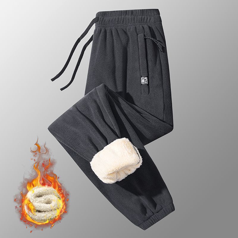 Herren wärmende Microfleece-Hose mit komplettem Sherpa-Innenfutter, elastischem Komfortbund und Reißverschlusstaschen EB