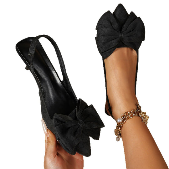 Damen Slingback-Pumps mit eleganter Schleifenapplikation und tierischem Muster EB