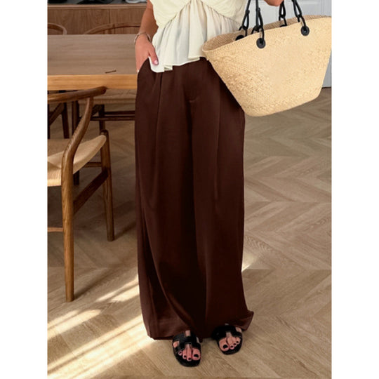 Damen Elegante weite Hose mit hohem Bund und komfortablem Schnitt EB