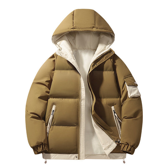 Herren urbaner Steppanorak mit Kapuze, kontrastiertem Futter und Multitaschen EB