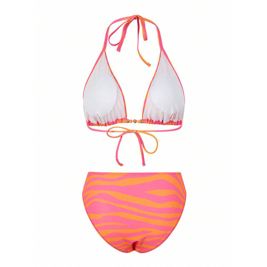 Damen Bikiniset mit modischem Wickelrock und trendigem Zebra-Design EB