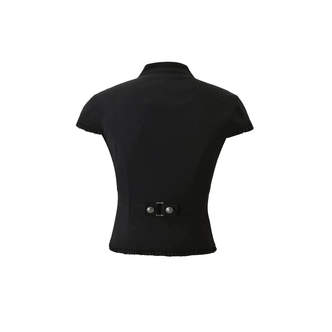 Damen Elegantes Blazer-Oberteil mit asymmetrischem Ausschnitt EB