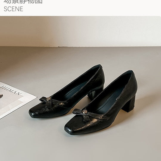 Damen elegante Pumps mit zartem Schleifen-Detail EB