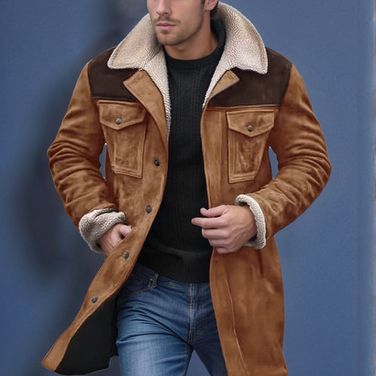 Herren Lammfelljacke im lässigen Utility-Stil mit großzügigen Taschen EB