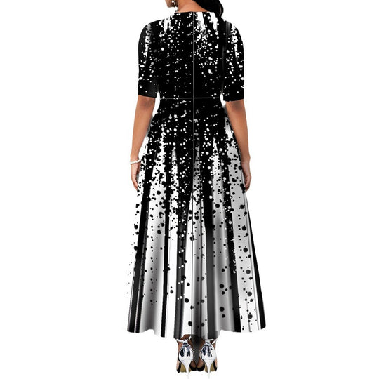 Damen Maxikleid mit kreativen Spritzmuster EB