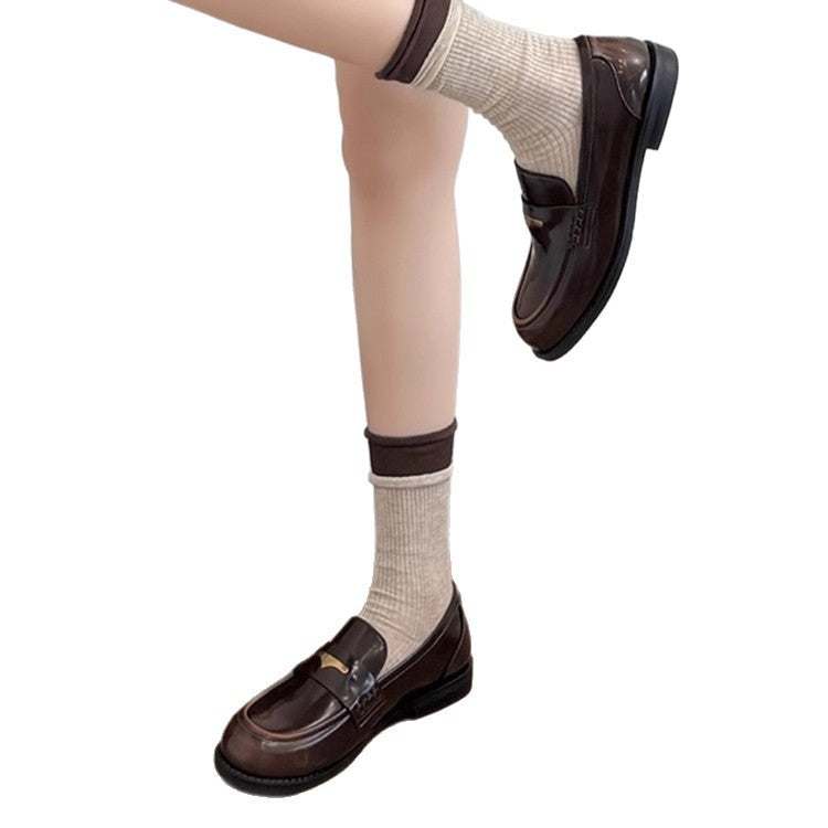 Damen Elegante Mokassins mit goldener Schnalle und bequemer Innensohle EB