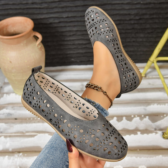 Damen Komfortable Ballerinas mit filigranem Schnitt EB