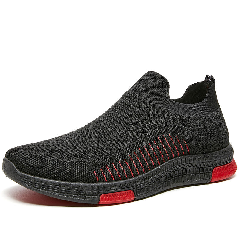 Damen Komfortable Slip-On Sneakers mit atmungsaktiver Strickoberfläche EB