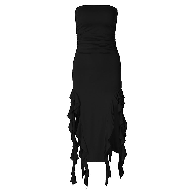 Damen Wickelkleid mit Rüschen und figurformendem Schnitt EB